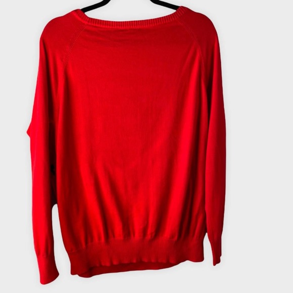 TORRID RED BOW PATTERNED PULLOVER CREWNECK SWEATER SIZE 1X - Picture 7 of 7